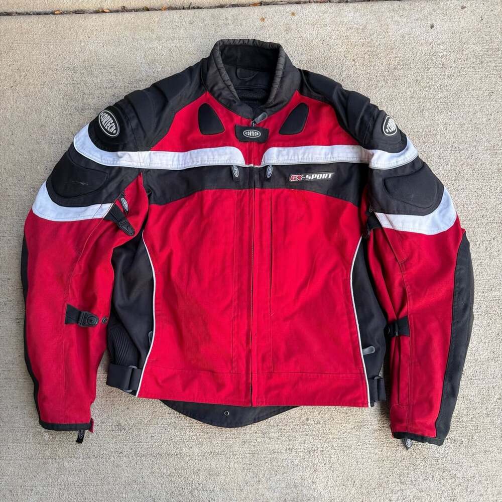 Cortech GX Sport Jacket Size LG/44 Red Black Motorcycle Armor